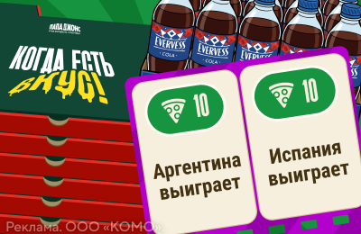 Угадайте яркие события финала и выиграйте годовой запас пиццы от Папа Джонс