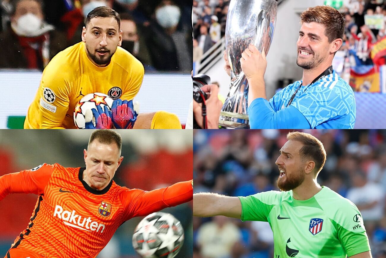 Реал Мадрид, Тибо Куртуа, Ливерпуль, Алиссон, Майк Меньян, Барселона, Марк-Андре тер Стеген, Челси, Эдуар Менди, ПСЖ, Джанлуиджи Доннарумма, Милан, Атлетико, Клубы, Ян Облак