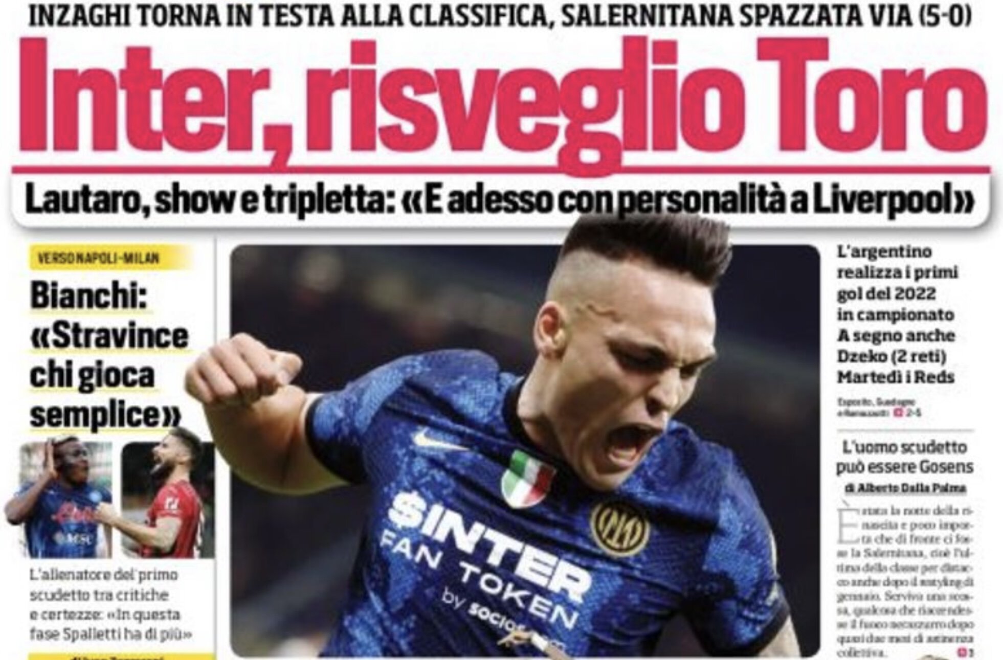 «Интер», вновь проснулся «Бык». Заголовки Gazzetta, TuttoSport и Corriere за 5 марта