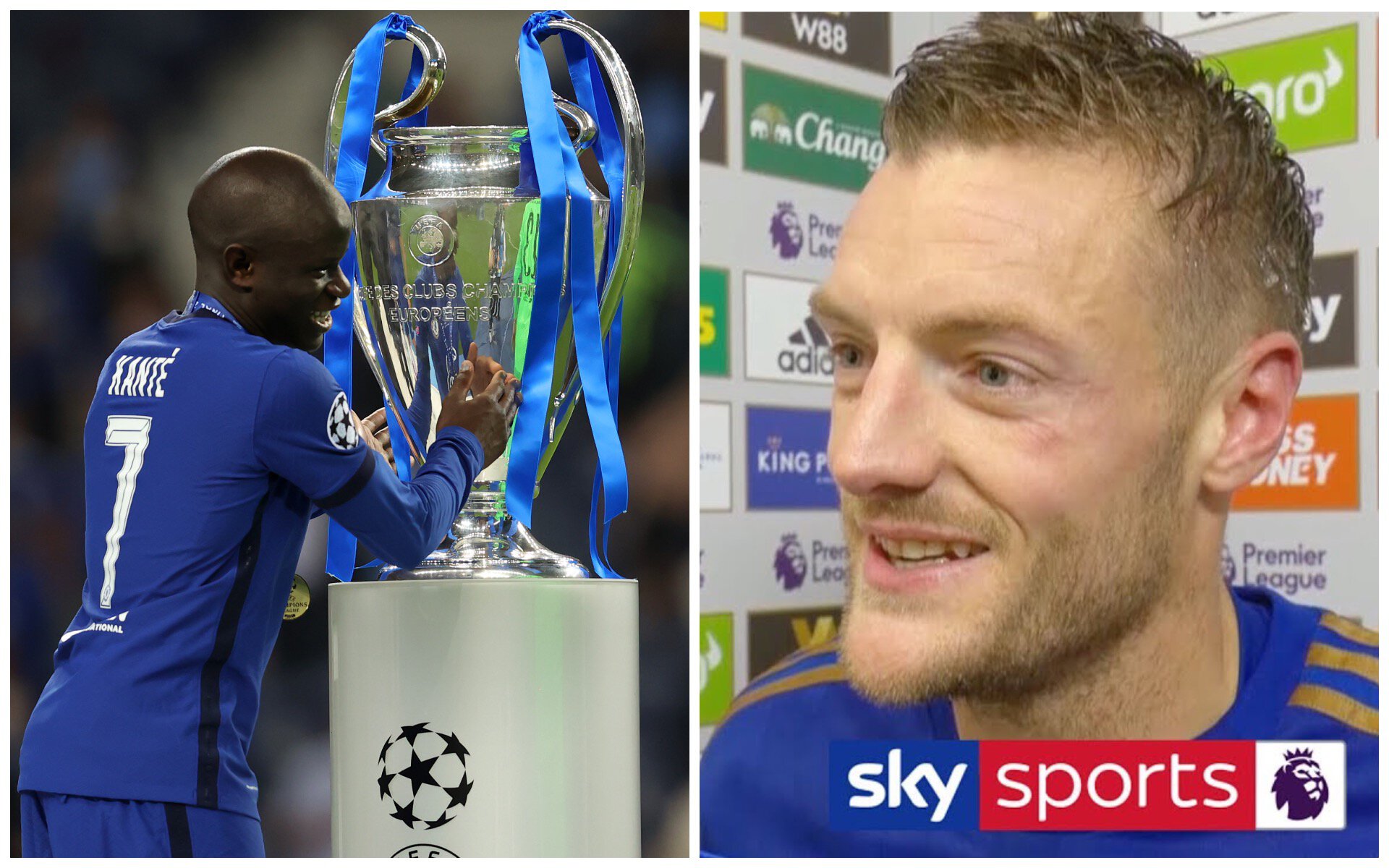 Клубы, премьер-лига Англия, Джейми Варди, Лестер, Челси, Нголо Канте