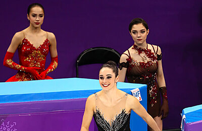 Алина Загитова, Пхенчхан-2018, Габриэль Дэйлман, Евгения Медведева, сборная России, Кейтлин Осмонд, женское катание, сборная Канады, Джоанни Рошетт