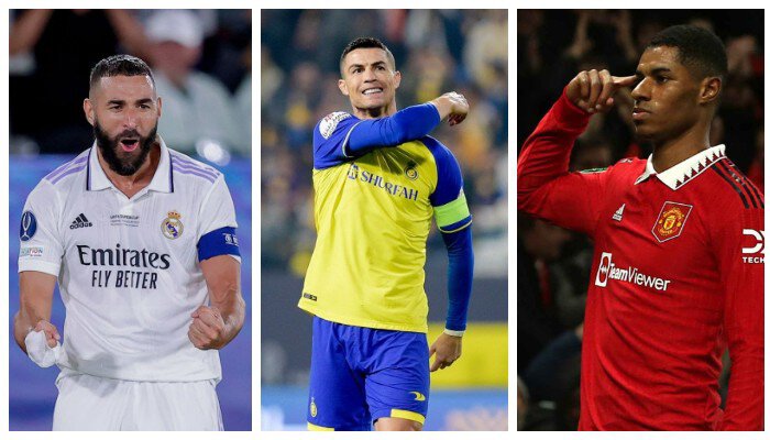 Джек Грилиш, Криштиану Роналду, Карим Бензема, Антуан Гризманн, Маркус Рэшфорд, Манчестер Юнайтед, Реал Мадрид, Клубы