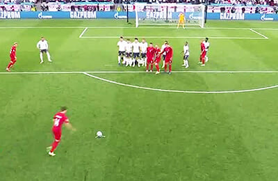 Сборная Англии по футболу, Букайо Сака, Сборная Дании по футболу, Харри Кейн, Миккель Дамсгор