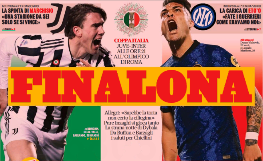 Финалище. Заголовки Gazzetta, TuttoSport и Corriere за 11 мая