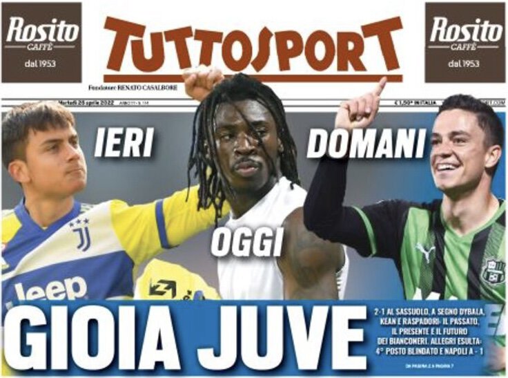 Радость «Юве»: вчера, сегодня, завтра. Заголовки Gazzetta, TuttoSport и Corriere за 26 апреля