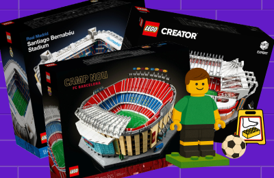 Поборитесь за LEGO реальных стадионов – «Камп Ноу», «Олд Траффорд» и «Сантьяго Бернабеу»