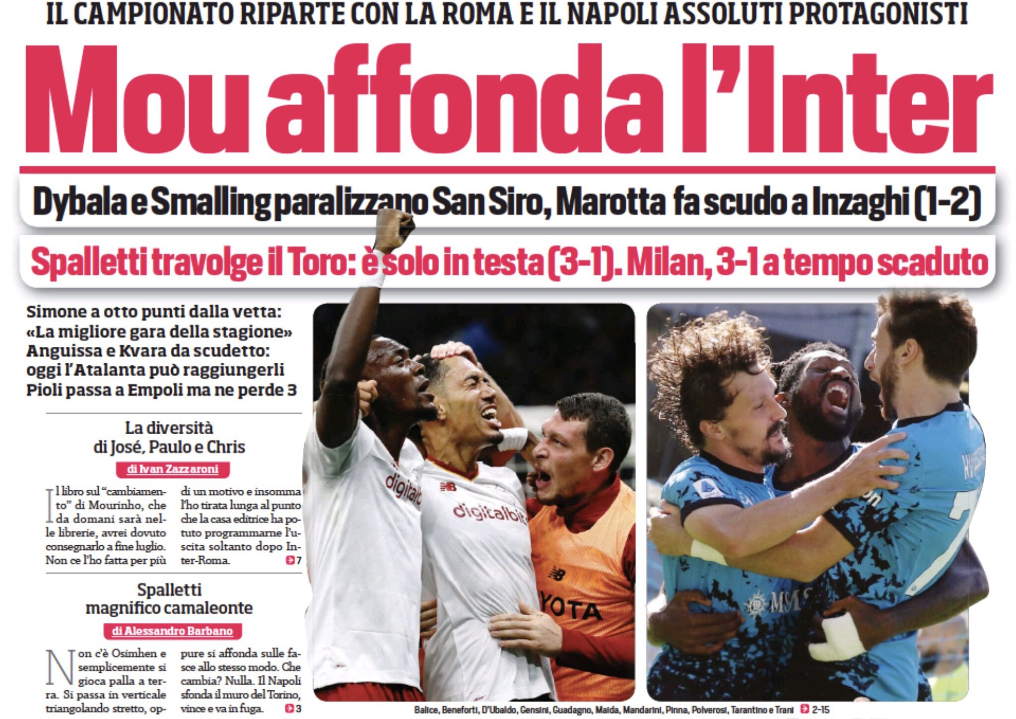 Моур потопил «Интер». Заголовки Gazzetta, TuttoSport и Corriere за 2 октября