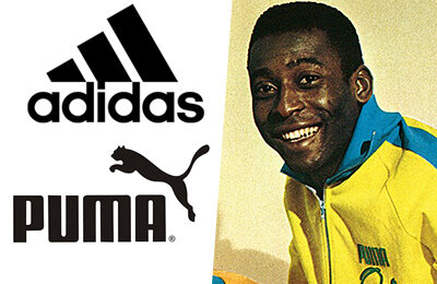 Пеле, Сборная Бразилии по футболу, Puma, adidas, Сантос