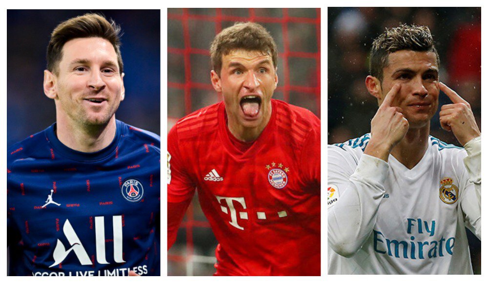 Бавария, ПСЖ, Лига чемпионов УЕФА, Лионель Месси, Криштиану Роналду, Клубы, Томас Мюллер, Реал Мадрид, Барселона