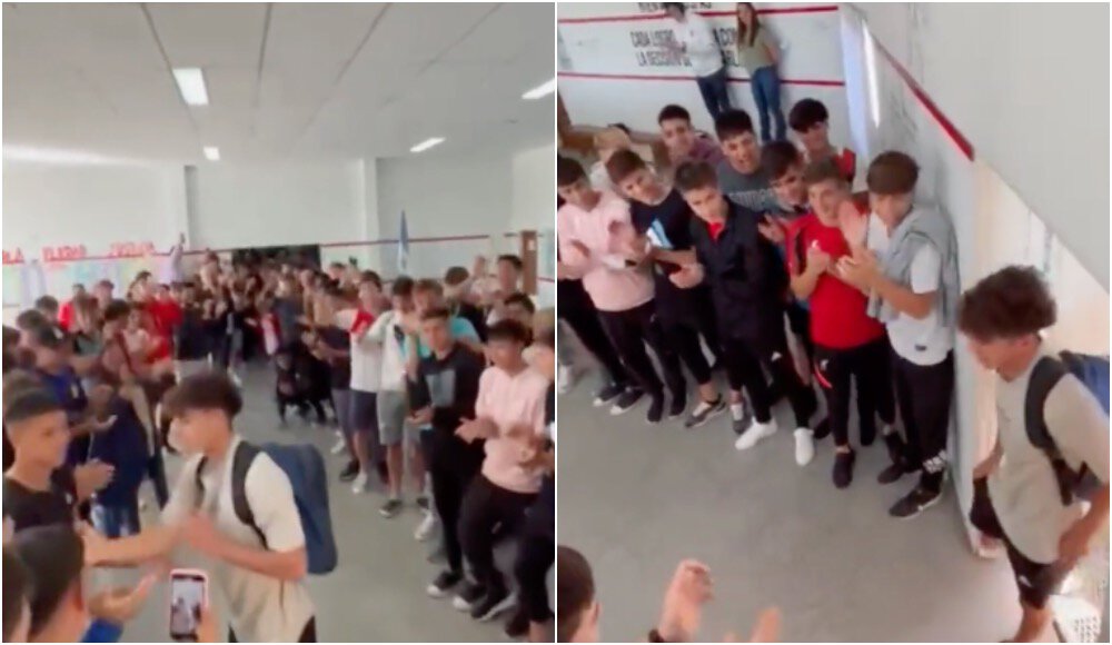 🥺🤩 Аргентинский школьник дебютировал за основу «Эстудиантеса» и стал звездой школы. Его встречали как настоящего героя