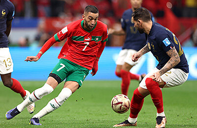 Сборная Франции по футболу, Ашраф Хакими, Валид Реграги, Оливье Жиру, Антуан Гризманн, Килиан Мбаппе, Софьян Амрабат, Дидье Дешам, ЧМ-2022, Хаким Зиеш, Маркус Тюрам, Аззедин Унаи, Сборная Марокко по футболу