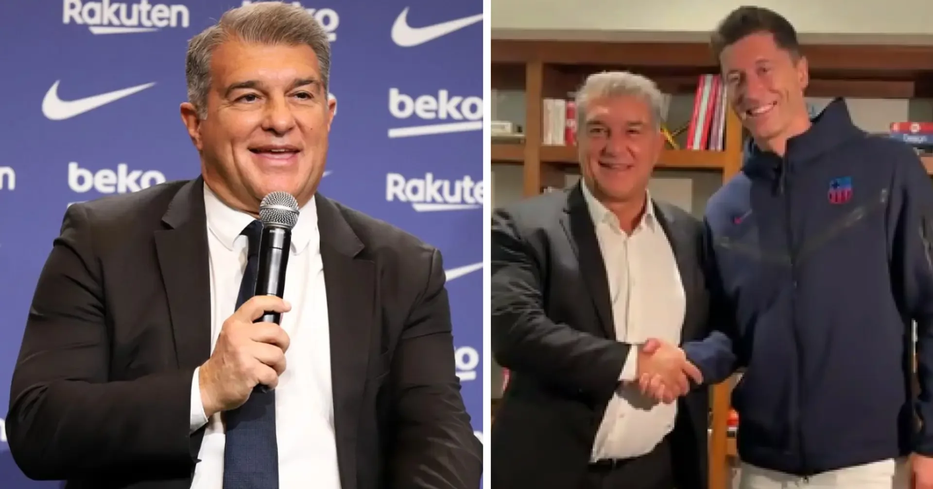 Жоан Лапорта, Роберт Левандовски, Барселона, Ла Лига