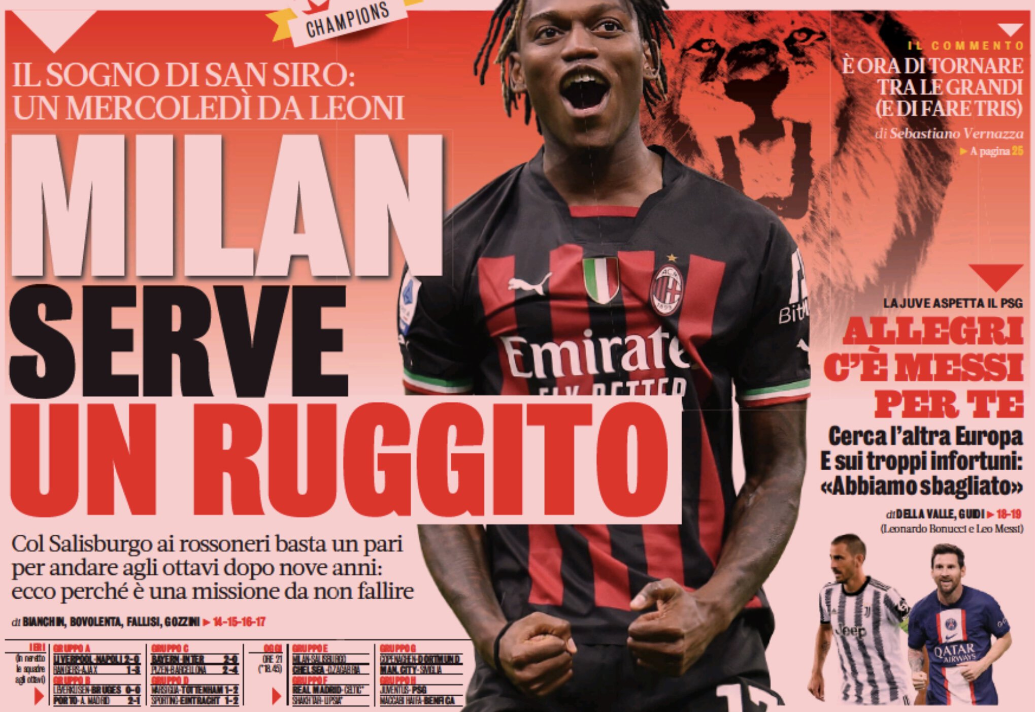 «Милан», нужен рык. Заголовки Gazzetta, TuttoSport и Corriere за 2 ноября