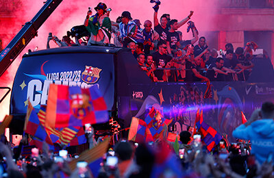 Барселона, Хави, Серджи Роберто, Рональд Араухо, болельщики, Ла Лига