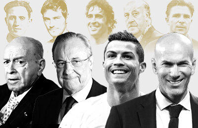 Гарет Бэйл, Рикардо Самора, Ла Лига, Амансио, Лоренсо Санс, Рауль, Мичел Гонсалес, Фернандо Редондо, Пирри, Лука Модрич, Карим Бензема, Хосе Антонио Камачо, Ференц Пушкаш, Эмилио Бутрагеньо, Альфредо Ди Стефано, Уго Санчес, Зинедин Зидан, Фернандо Йерро, Маноло Санчис, Гути, Хаби Алонсо, Криштиану Роналду, Хорхе Вальдано, Сантильяна, Предраг Миятович, Икер Касильяс, Карло Анчелотти, Флорентино Перес, Реал Мадрид, Игнасио Соко, Висенте Дель Боске, Тони Кроос, Рафаэль Варан, Сантьяго Бернабеу Йесте, Лига чемпионов УЕФА, Франсиско Хенто, Марсело, Мигель Муньос, Грегорио Бенито, Серхио Рамос, Клод Макелеле, Каземиро, Роберто Карлос, Хасинто Кинкосес, Хосе Сантамария