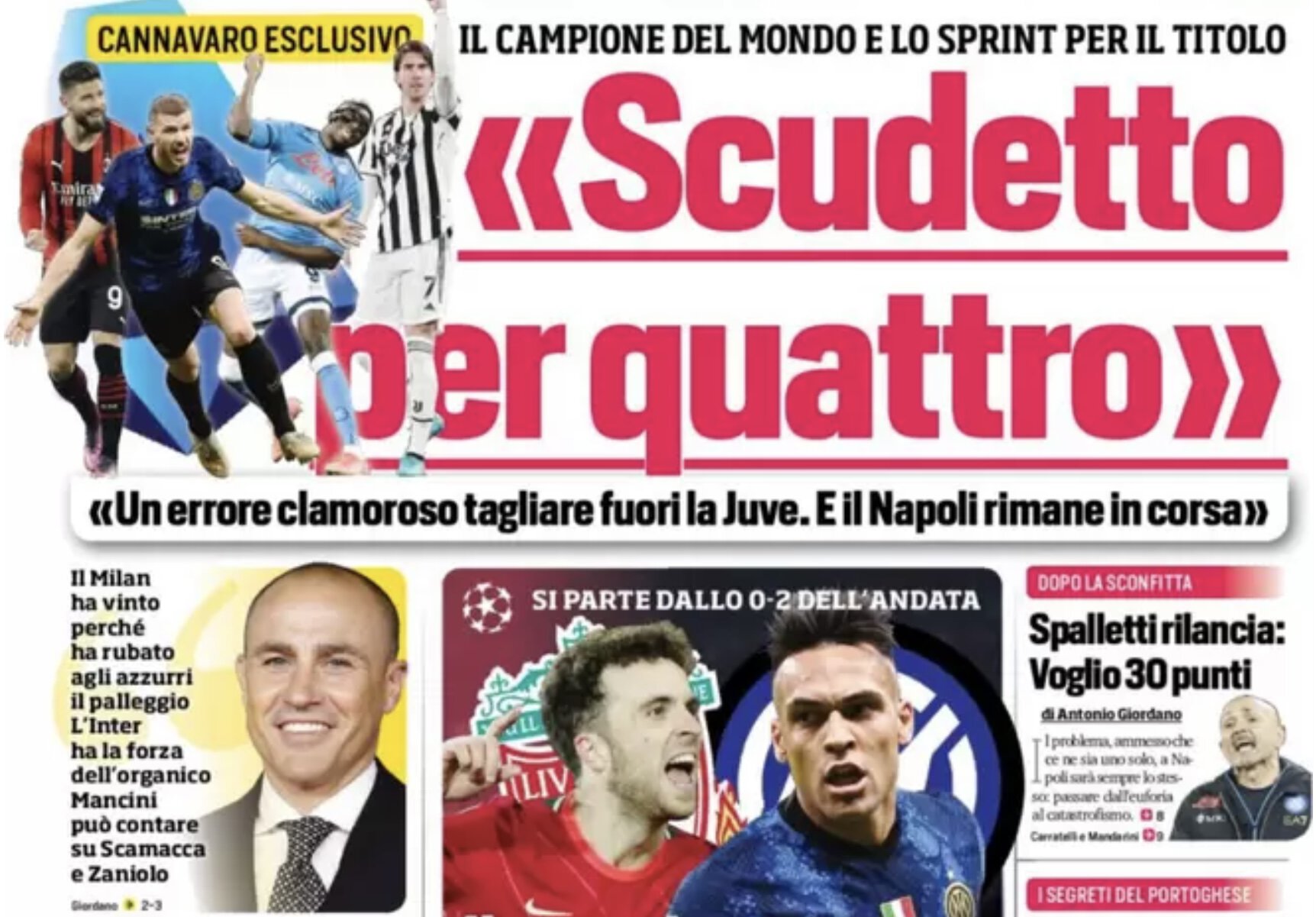 Скудетто для четверых. Заголовки Gazzetta, TuttoSport и Corriere за 8 марта