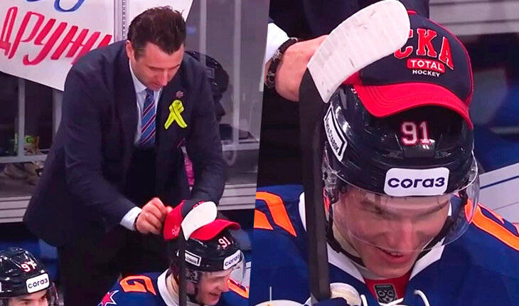 Фотография поста в ленте Фото дня: Ротенберг закрепляет кепку на шлеме Демидова