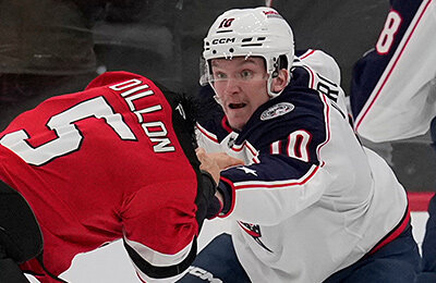 НХЛ, драки, Нью-Джерси, Коламбус, Йонас Зигентхалер, Адам Фантилли, Дмитрий Воронков, Бренден Диллон, Стефан Ноусен