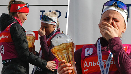 Жест сезона в нашем биатлоне: Сливко отдала Кристине Резцовой Кубок памяти Анфисы Резцовой