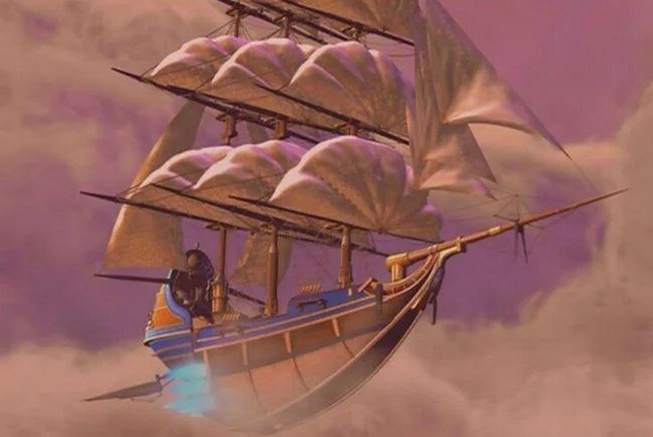 Кто играет птицу в летучем корабле. Планета сокровищ корабль Флинта. Наследие Стивенсона корабль. Планета сокровищ наследие Стивенсона.