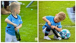5-летний сын Фила Фодена стал звездой социальных сетей во время празднования чемпионства «Манчестер Сити»