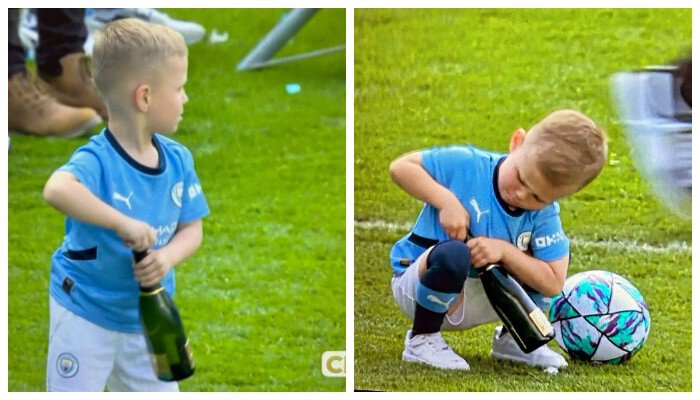 5-летний сын Фила Фодена стал звездой социальных сетей во время ...