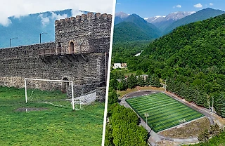 Футбольная Грузия – в 35 фото стадионов. Поля в горах и крепостях, красоты и хтонь заброшек