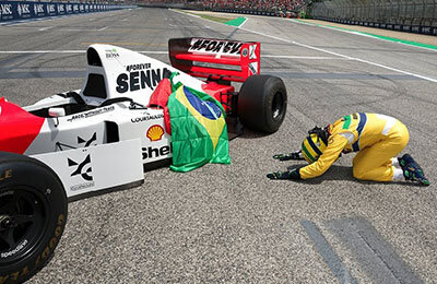 Шоу Феттеля на юбилее гибели Сенны: завернул всю «Ф-1» в бразильский флаг, упал на колени перед его болидом. Не перебор?