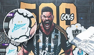 Фото дня: лого «Зенита» на трибуне в Бразилии. Это Халка поздравили с 500 голами в карьере