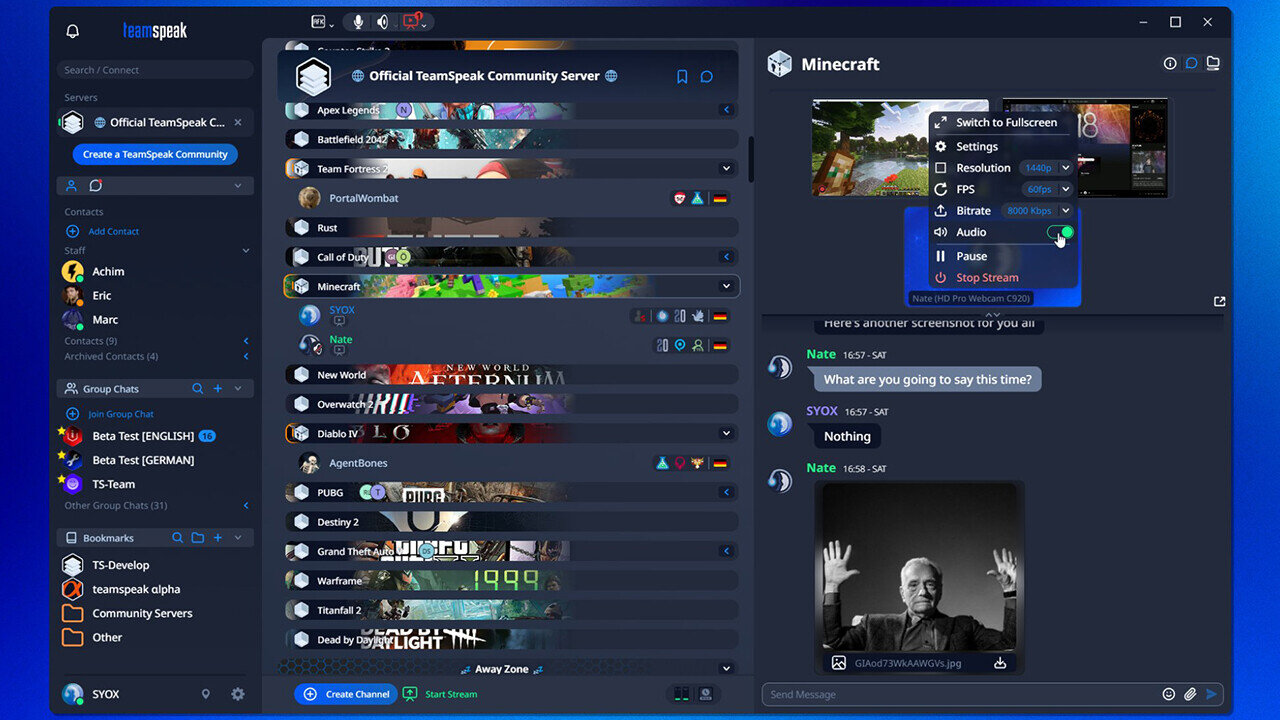 TeamSpeak получит крупнейшее обновление. Добавят демонстрацию экрана и улучшат звук