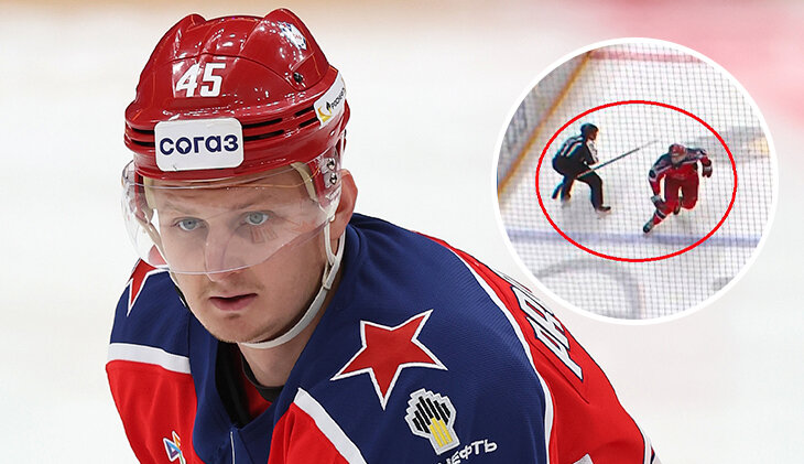 Гол-комедия от «Торпедо»: защитник ЦСКА остался без клюшки – еще и помешал судья