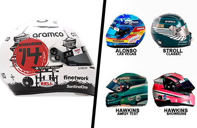 Все шлемы года в «Формуле-1»: от золотых Ферстаппена, Гасли и Шварцмана до самурая и мячей для гольфа и пляжа