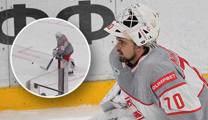 Вратарь «Спартака» подарил «Динамо» решающий гол: выкатился из ворот и отдал шайбу