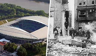 Стадион в Лейпциге строили 200 тысяч добровольцев. Из руин разбитого войной города
