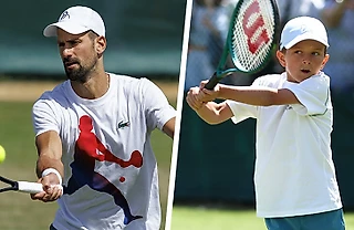 😍 Джокович потренировался с сыном – а тот хочет фото с Надалем и играет ракеткой Федерера