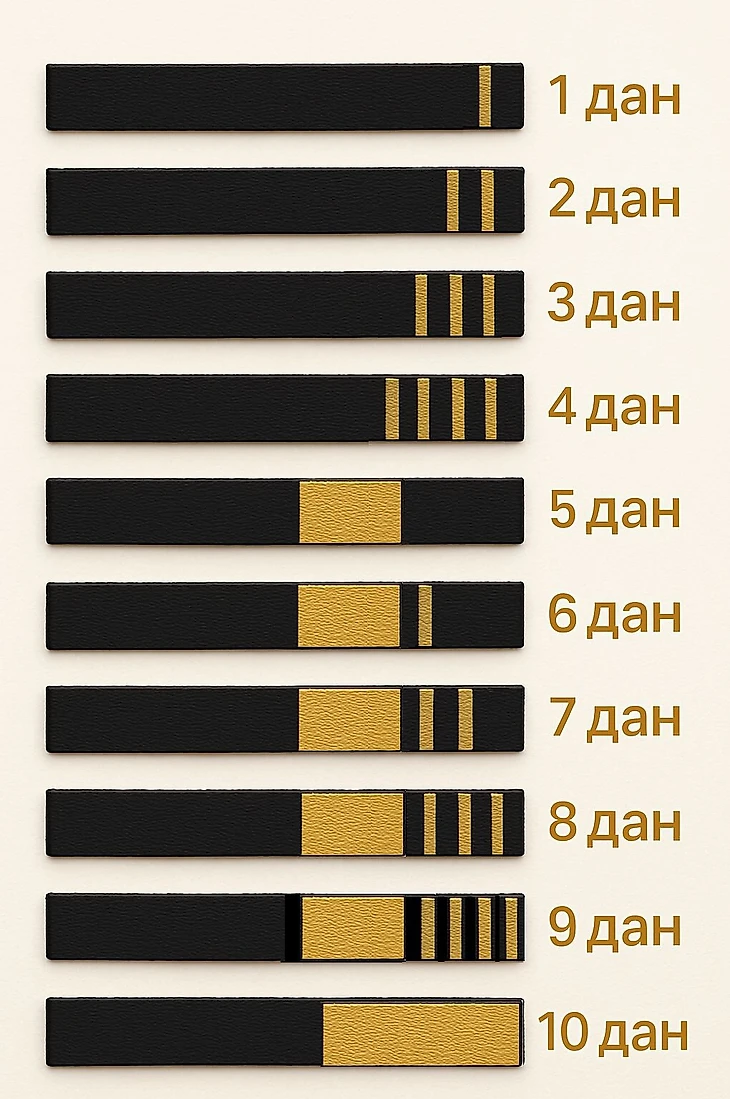 Страйпы на мастерских поясах для всех данов