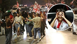 Тбилиси празднует выход Грузии в плей-офф Евро: флаги, сигналящие машины и счастье, счастье, счастье