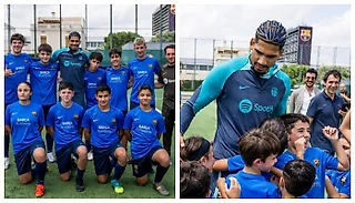 Рональд Араухо сделал сюрприз детям-гостям Академии «Барселоны»