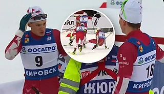 Большунов вспылил! Толкнул соперника в спину после гонки, тот ушел хромая