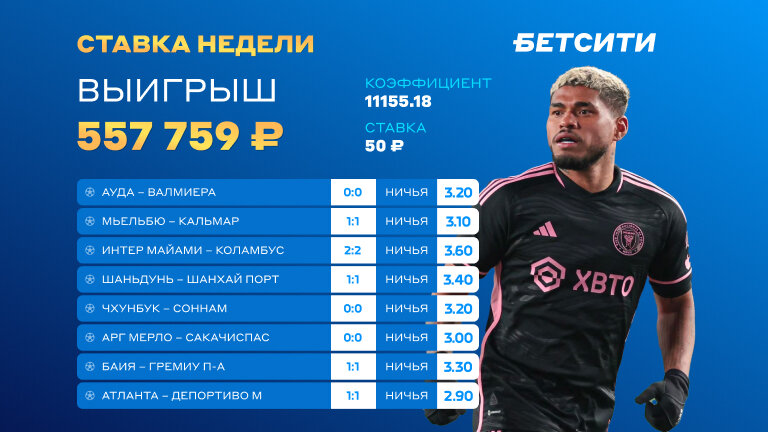 Игрок БЕТСИТИ превратил 50 рублей в полмиллиона рублей!