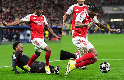 Ну разве это фол на Мадуэке? «Арсенал» спасся в ЛЧ со спорного пенальти в самом конце