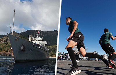 Два дня на военном корабле, тренировка прямо в Тихом океане. Ну и приключение в Кубке Чили!