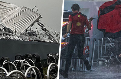 Инфернальный шторм закончил квалу «Формулы-1»: ветер сорвал крышу с трибуны, заполненной людьми!
