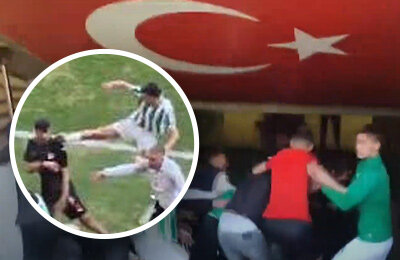 Драка, пять красных, удар из каратэ, полиция на поле – концовка обычного матча в Турции. Да сколько ж можно!