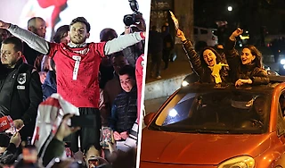 Ночные гуляния, речь премьера и счастливый Каладзе: Грузия отметила выход на Евро