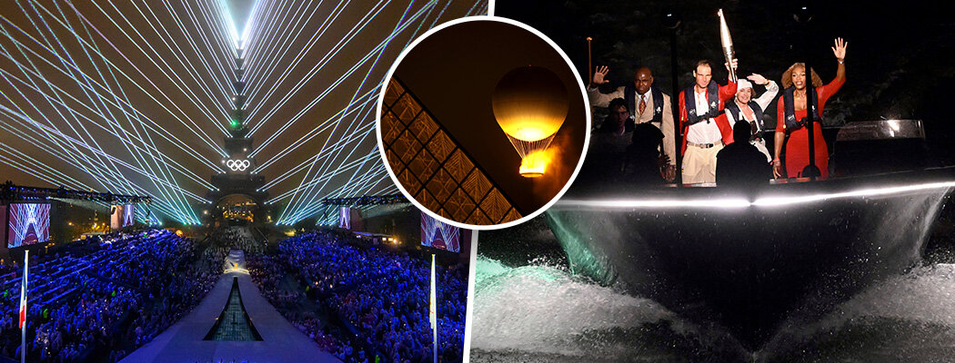 Лодки на Сене, Леди Гага, огонь на воздушном шаре – и все это под дождем. Главные фото с открытия Парижа-2024