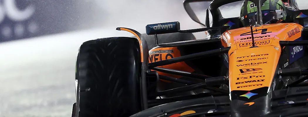 Внезапный дождь в квале «Ф-1» в Вегасе: с пилотажем на грани лучше справился Норрис, Хэмилтон – последний