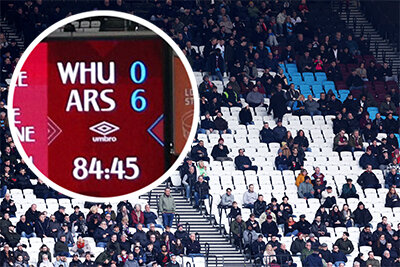 6:0 – унижение от «Арсенала». Фанаты «Вест Хэма» уходили уже в первом тайме!