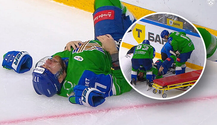 Страшное падение игрока «Салавата»: влетел головой в борт и попал в больницу