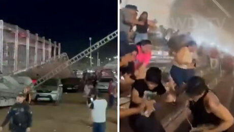 Кошмар в Бразилии: сумасшедший шторм сорвал крышу с трибун во время автогонки